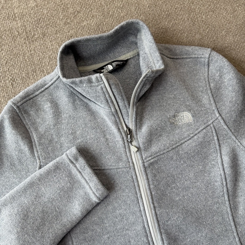 The North Face Gray Maggy Fleece Full Zip Woman's Sweater Jacket L